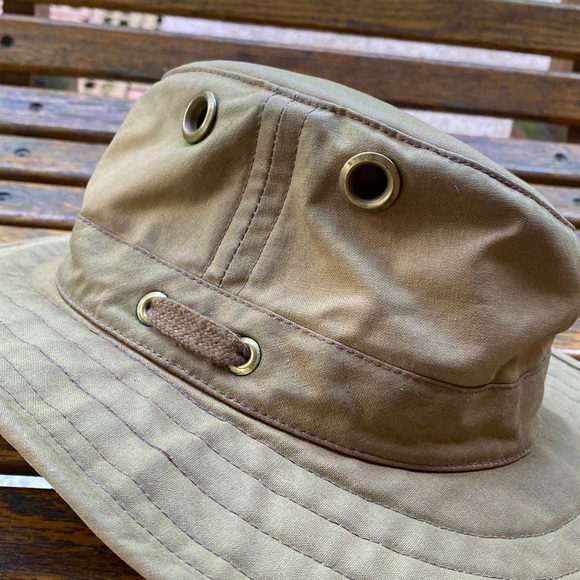 Tilley canvas Tan Outdoor Hat 7 1/8 outback cap - Picture 2 of 14